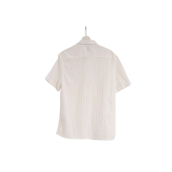 ZARA Men’s Textured White Short-Sleeve Button-Up Shirt – Size M - Picture 3 of 5